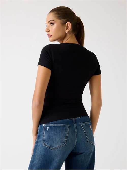 T-shirt vestibilità slim logo triangolo GUESS | W5BI15J1314/JBLK